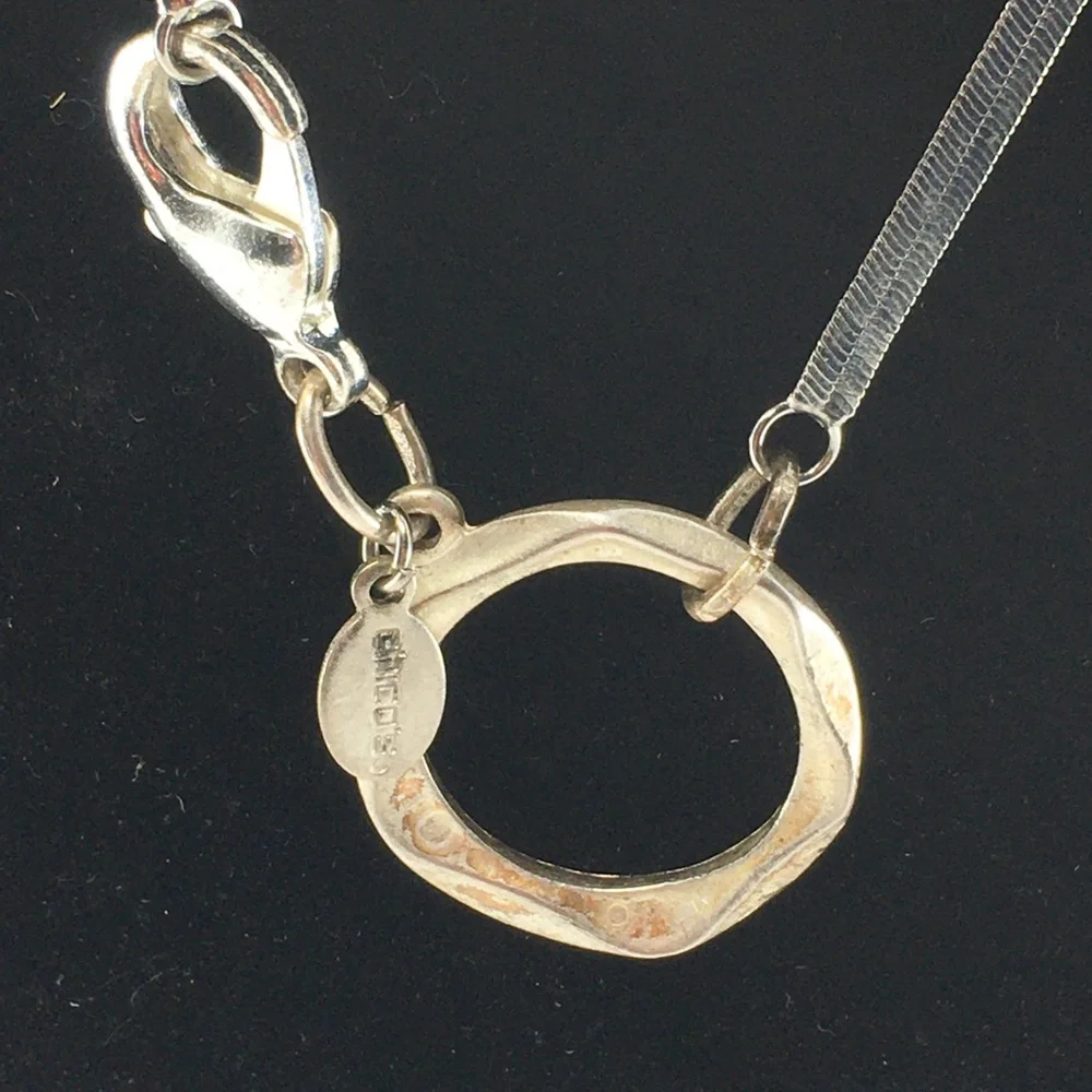 Chico's Signed Eyeglass Holder Long Necklace Silver Chain - Picture 6 of 13